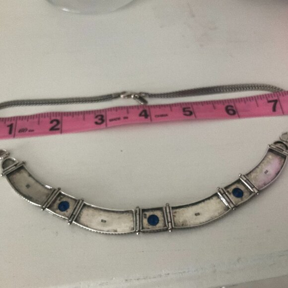 Unique one-of-a-kind 925 silver necklace with blue stones - Picture 2 of 7